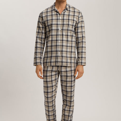 Cozy Comfort Cotton Flannel Button Front Pajama Set | Cardamom Check 75724-3042