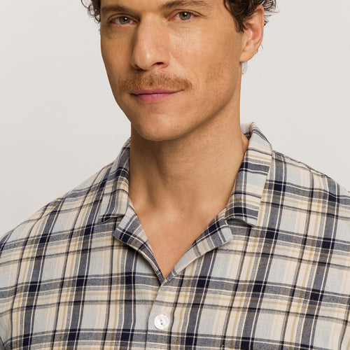 Cozy Comfort Cotton Flannel Button Front Pajama Set | Cardamom Check 75724-3042