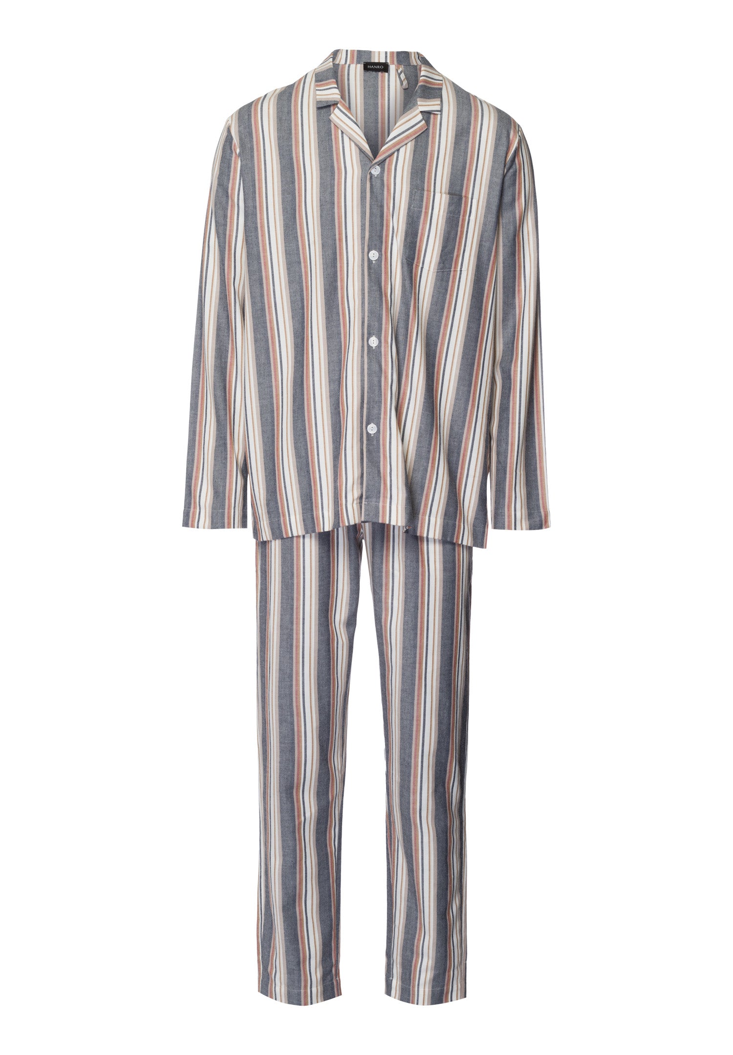 Cozy Comfort Cotton Flannel Button Front Pajama Set | Redwood Stripe 75724-3043
