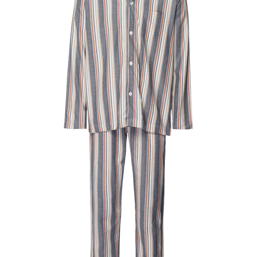 Cozy Comfort Cotton Flannel Button Front Pajama Set | Redwood Stripe 75724-3043
