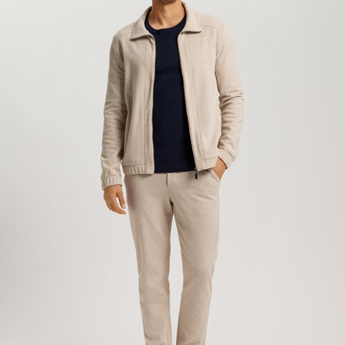 Cozy Living Organic Cotton Zip-Up Jacket | Camel Melange 75818-2895