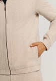 Cozy Living Organic Cotton Zip-Up Jacket | Camel Melange 75818-2895