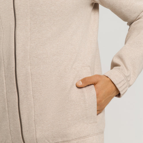 Cozy Living Organic Cotton Zip-Up Jacket | Camel Melange 75818-2895