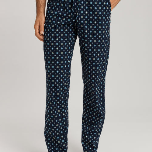 Night And Day Cotton Drawstring Pajama Pants | Black/Periwinkle 75829-3003