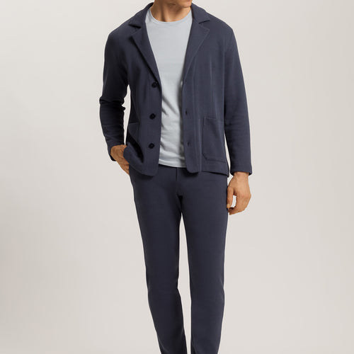 Travelwear Cotton Rib Polo Collar Pullover | Ombre Blue 75858-2635