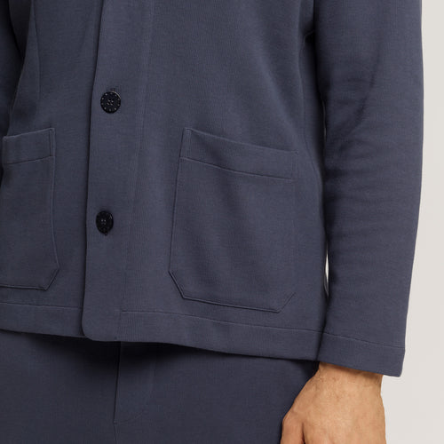 Travelwear Cotton Rib Blazer | Ombre Blue 75859-2635