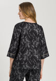 76160 Lilova Woven 3/4 Sleeve Shirt - 2987 Mystic Shadow