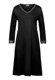 Moments 3/4 Sleeve Gown Nightdress 100cm | Black 77162-019