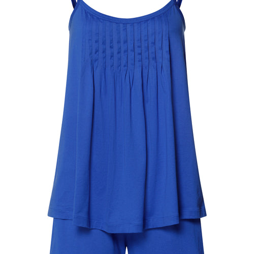 Juliet Spaghetti Strap Pleated Pajama Set | Dazzling Blue 77705-1584