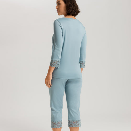 Moments Lace Trim Cotton Pajama Set | Tourmaline Blue 77928-2712