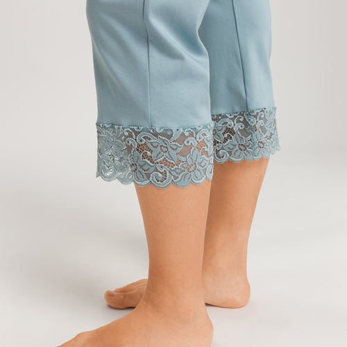 Moments Lace Trim Cotton Pajama Set | Tourmaline Blue 77928-2712