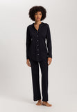 Cotton Deluxe Button Front Pajama Set | Black 77956-019