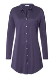 Cotton Deluxe Button Front Cotton Sleep Shirt | Blue Stone 77958-2610