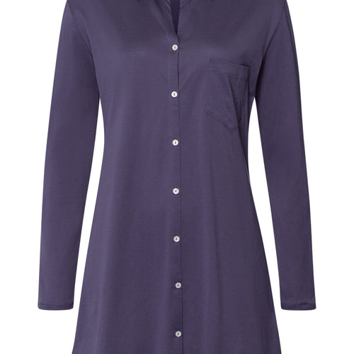 Cotton Deluxe Button Front Cotton Sleep Shirt | Blue Stone 77958-2610