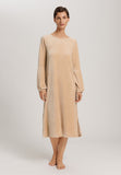 Favourites Round Neck Velvet Dress With Balloon Sleeves | Coffee Quartz 78110-2216