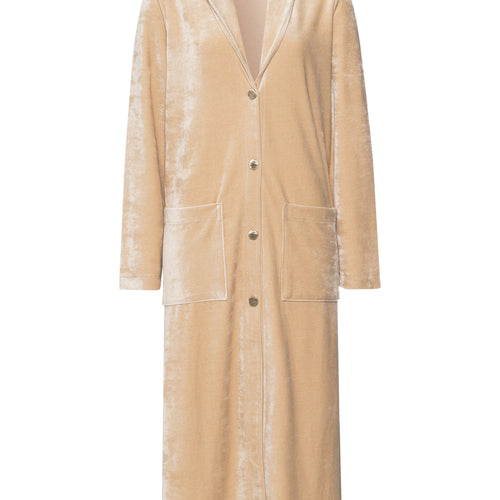 Favourites Shawl Collar Button Up Velvet Robe | Coffee Quartz 78169-2216