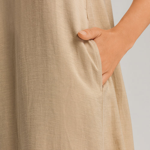 Urban Casuals Linen Blend Dress | Iced Cappuccino 78527-2846