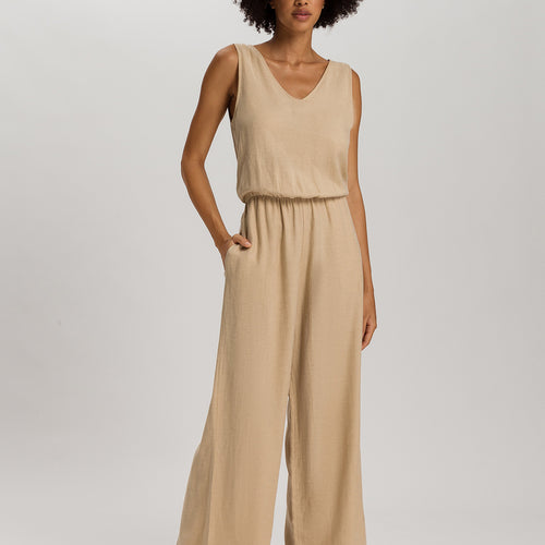 Urban Casuals Linen Blend Jumpsuit | Iced Cappuccino 78532-2846