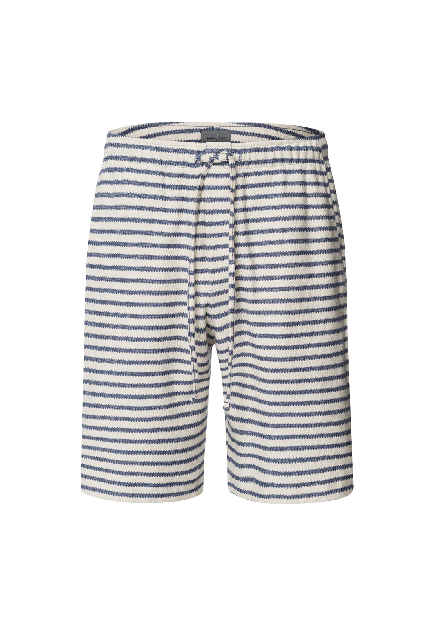Loungy Summer Organic Cotton Drawsting Shorts | Deep Breeze Stripe 75784-3026