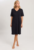 Moments Lace Trim Cotton Nightgown | Black 77040-019