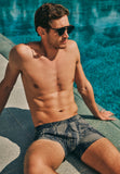 Fancy Micro Quick Dry Long Boxer Brief | Striped Palm Print 73125-3015