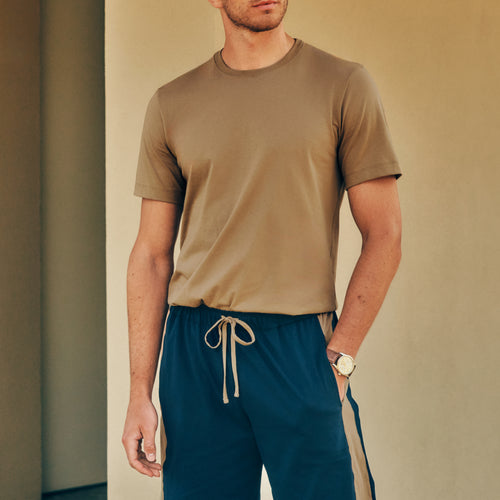 Living Shirts Jersey Cotton Crew Neck T-Shirt | Portabella Beige 75050-2823