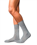 No. 6 Finest Merino Silk Socks | Light Grey Melange 14451-3388
