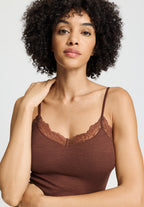 Woolen Lace Lace Trim Wool and Silk Camisole | Cinnamon 70765-2790