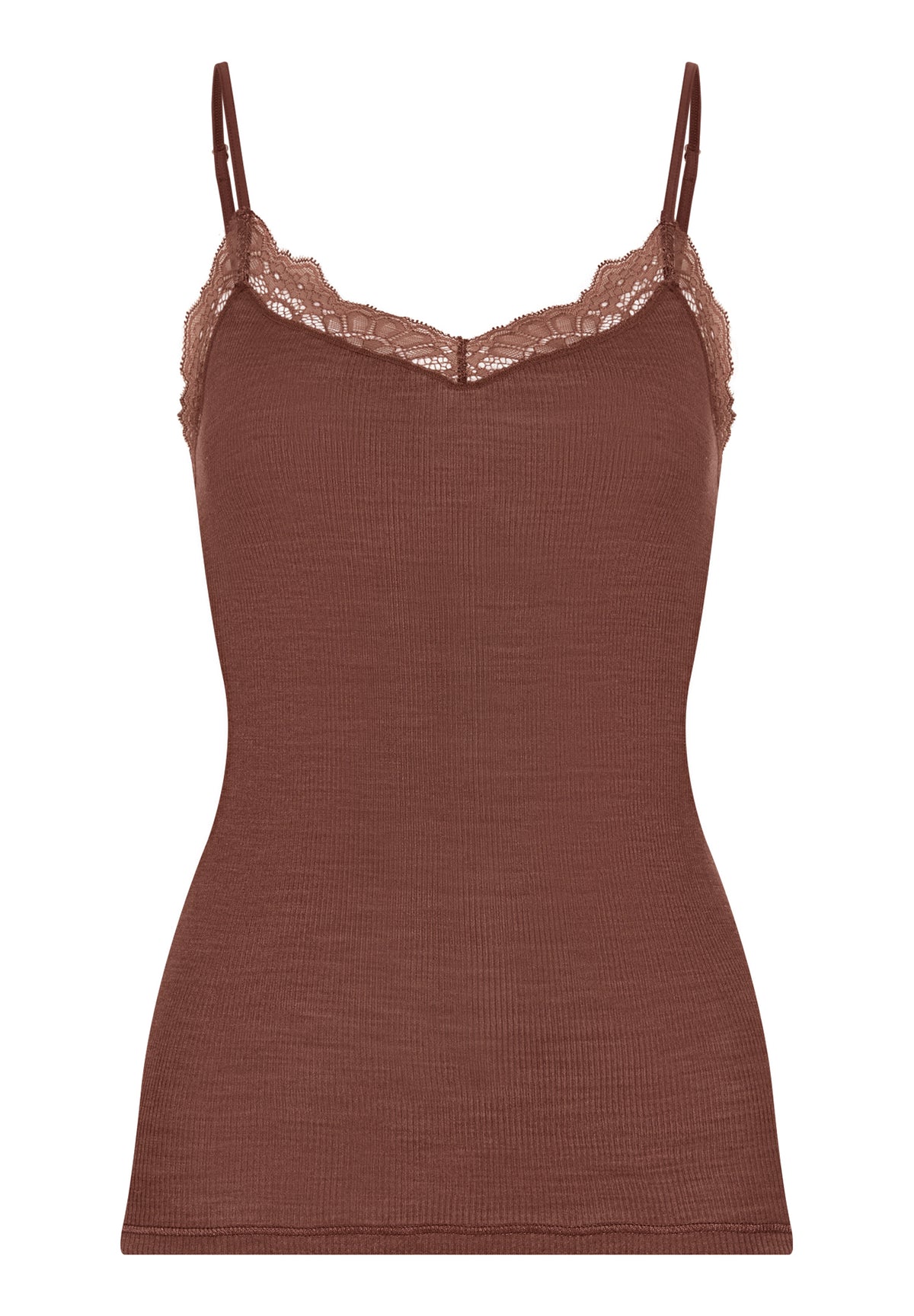 Woolen Lace Lace Trim Wool and Silk Camisole | Cinnamon 70765-2790