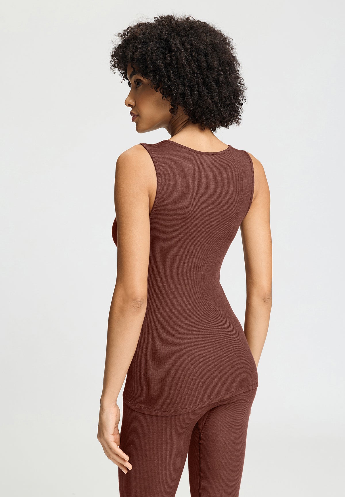 Woolen Lace Lace Trim Wool and Silk Tank Top | Cinnamon 70766-2790