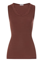Woolen Lace Lace Trim Wool and Silk Tank Top | Cinnamon 70766-2790