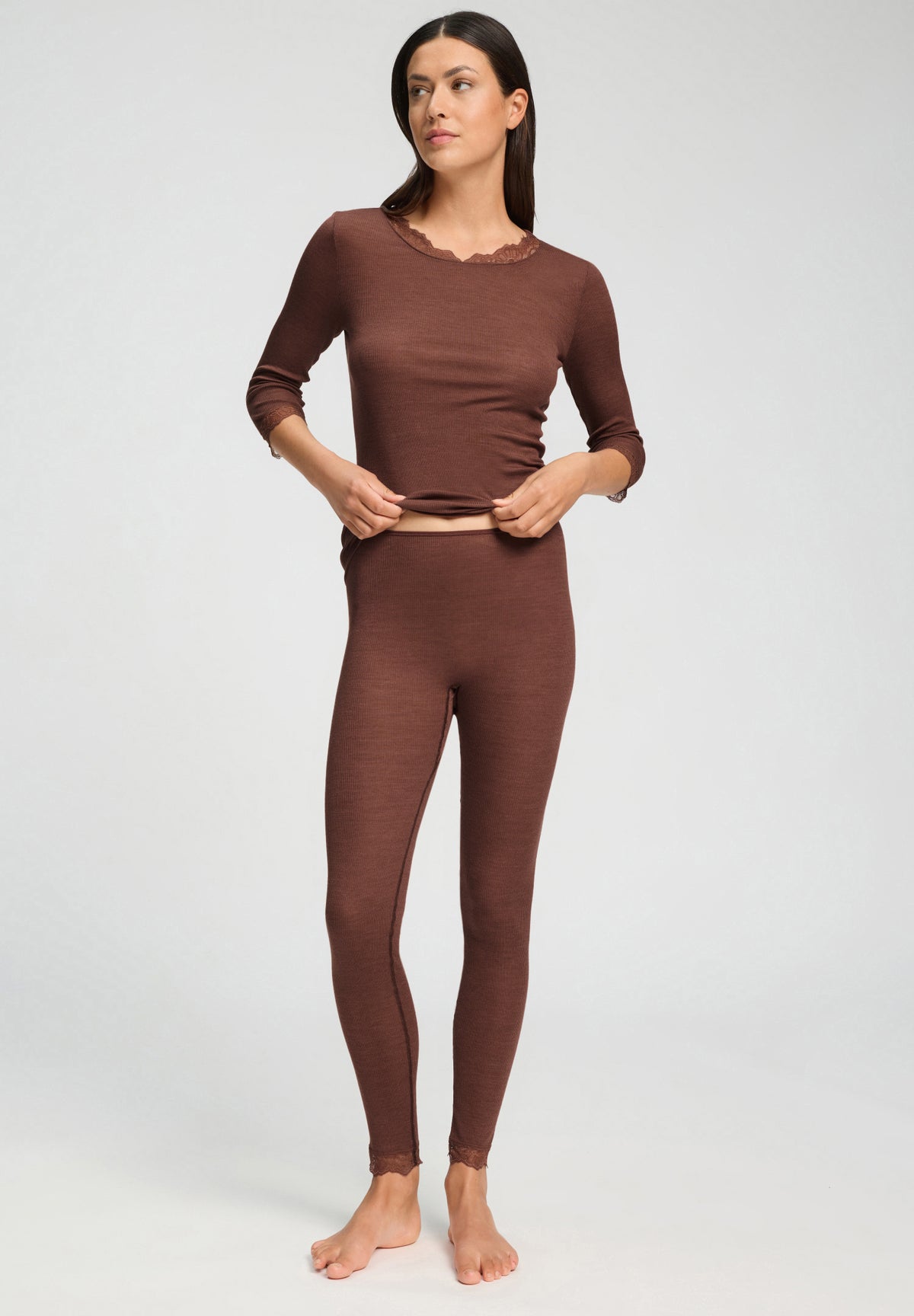 Woolen Lace Leggings | Cinnamon 70771-2790
