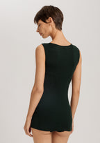 Celeste Wool And Silk Lace Trim Tank Top | Dark Malachite 70816-2709
