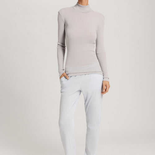 Celeste Wool And Silk Turtleneck Top | Silver Vapor 70818-2652