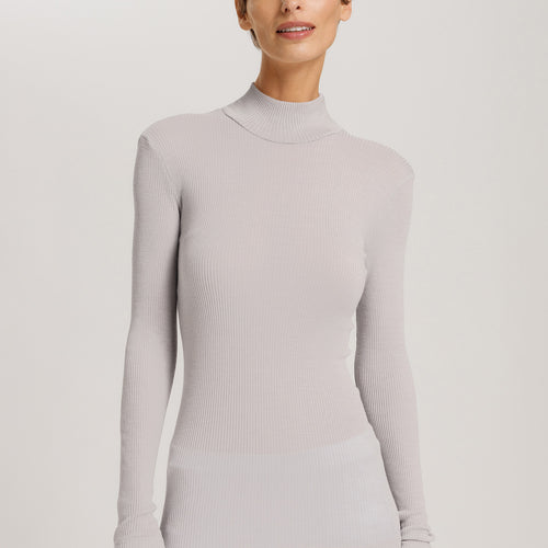 Celeste Wool And Silk Turtleneck Top | Silver Vapor 70818-2652
