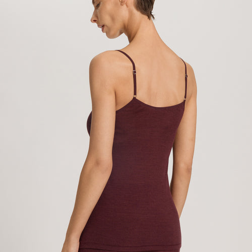 Woolen Lace Lace Trim Wool And Silk Camisole | Vivid Brown 70827-2421