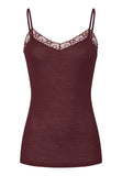 Woolen Lace Lace Trim Wool And Silk Camisole | Vivid Brown 70827-2421