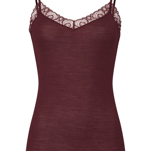 Woolen Lace Lace Trim Wool And Silk Camisole | Vivid Brown 70827-2421