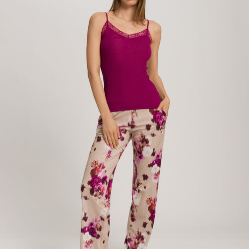 Woolen Lace Lace Trim Wool And Silk Camisole | Pink Tourmaline 70827-2473