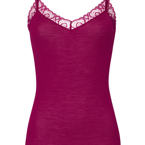 Woolen Lace Lace Trim Wool And Silk Camisole | Pink Tourmaline 70827-2473