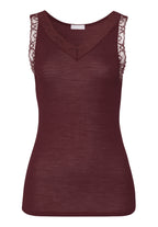 Woolen Lace Lace Trim Wool And Silk Tank Top | Vivid Brown 70828-2421