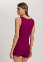 Woolen Lace Lace Trim Wool And Silk Tank Top | Pink Tourmaline 70828-2473
