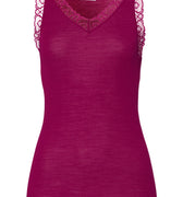 Woolen Lace Lace Trim Wool And Silk Tank Top | Pink Tourmaline 70828-2473