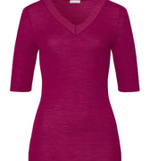 Woolen Lace Lace Trim Wool And Silk Top | Pink Tourmaline 70829-2473