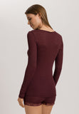 Woolen Lace Lace Trim Wool And Silk Top | Vivid Brown 70830-2421