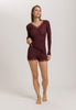 Woolen Lace Lace Trim Wool And Silk Top | Vivid Brown 70830-2421