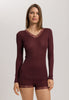 Woolen Lace Lace Trim Wool And Silk Top | Vivid Brown 70830-2421