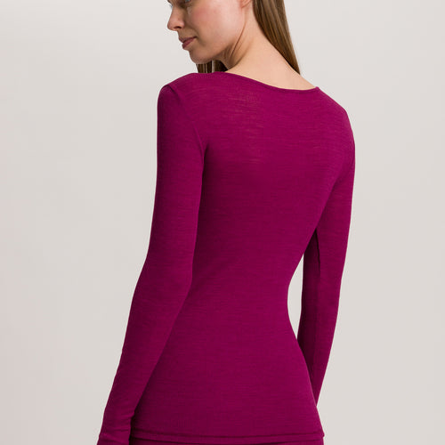 Woolen Lace Lace Trim Wool And Silk Top | Pink Tourmaline 70830-2473