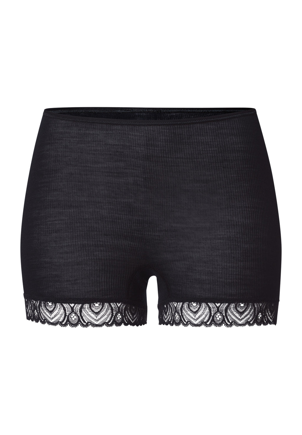Woolen Lace Lace Trim Wool And Silk Boyleg | Black 70832-019