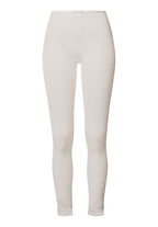 Woolen Lace Lace Trim Wool And Silk Leggings | Misty White 70833-2123
